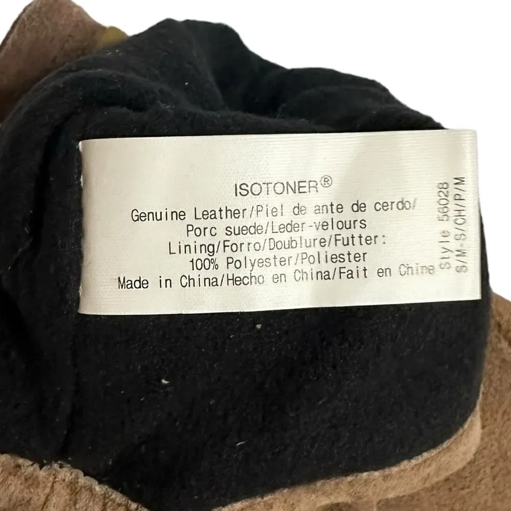 Isotoner Beige Suede Dress Gloves Fleece Lined size S/M NWT - Picture 9 of 9